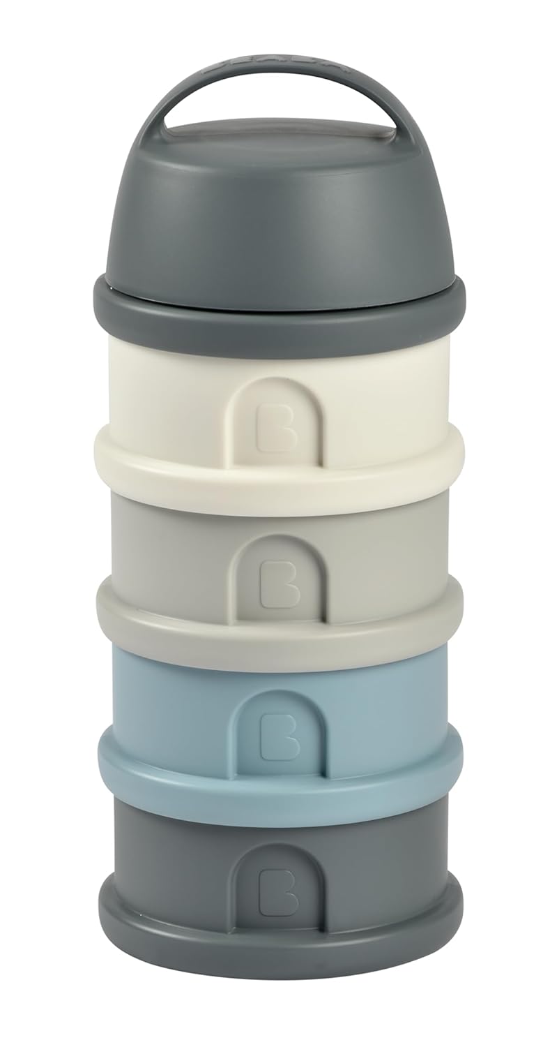Baba BEABA Formula and Snack Container, Baby Formula Dispenser, Toddler Baby Snack Storage Container, Holds up to 11 Doses of Milk Powder Per Compartment, Made in France, Rain - Image 1